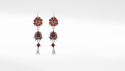 Sangeeta Boochra Silver Earrings Studded With Glass Stone