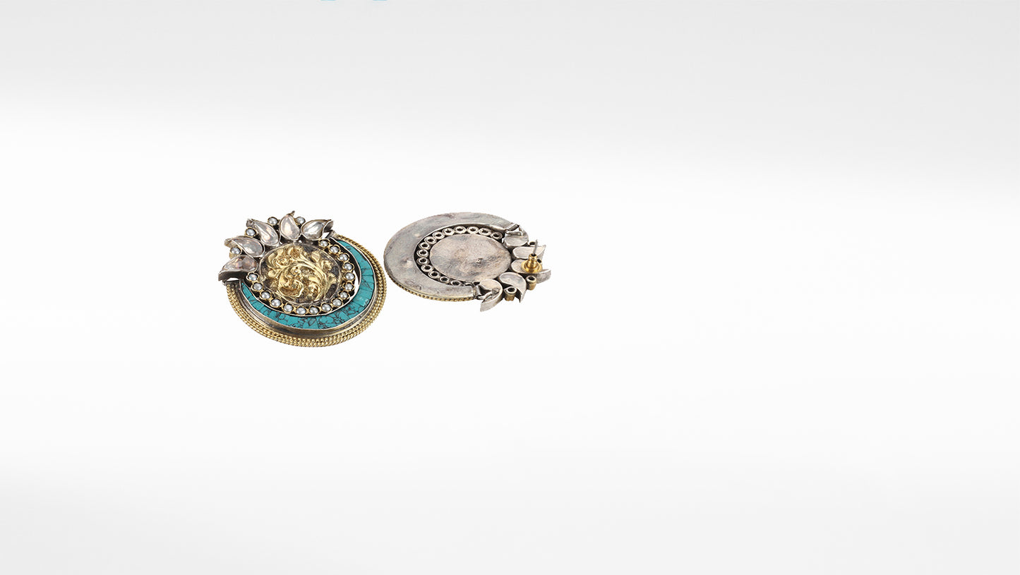 Sangeeta Boochra Silver Earrings With 24K Gold Plating