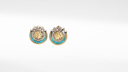 Sangeeta Boochra Silver Earrings With 24K Gold Plating