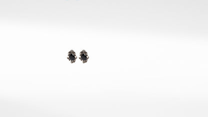 Sangeeta Boochra Black Silver Earrings With Kundan