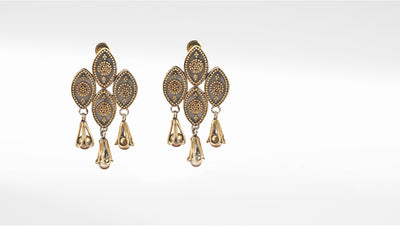 Sangeeta Boochra Dual Tone Tribal Silver Earrings