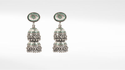 Sangeeta Boochra Tribal Silver Jhumki Earrings