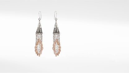 Sangeeta Boochra Pink Tribal Silver Earrings