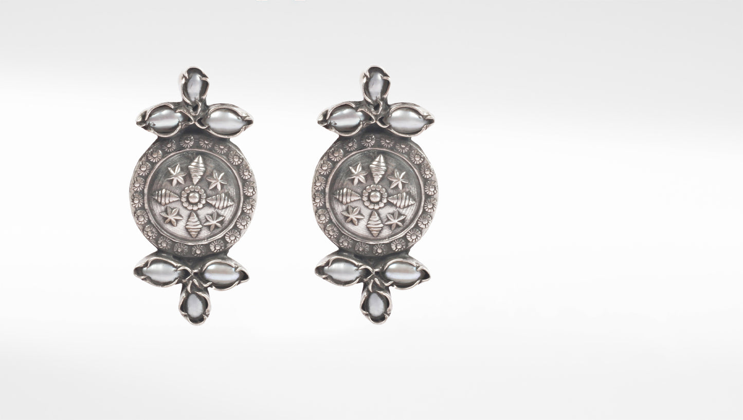 Sangeeta Boochra Tribal Silver Earrings