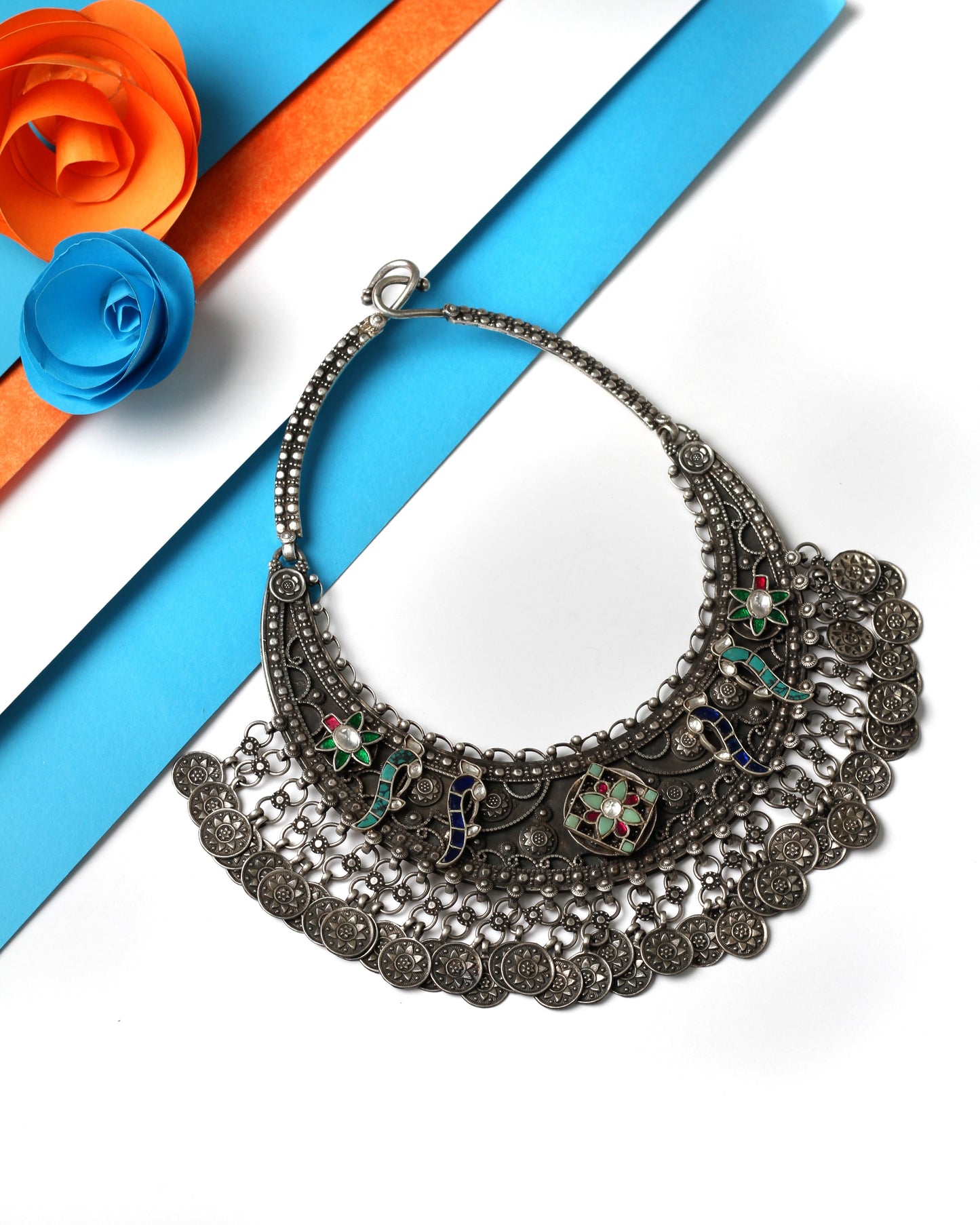 Sangeeta Boochra Tribal Silver Necklace-Necklace-Sangeeta Boochra