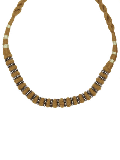 Sangeeta Boochra Yellow Tribal Silver Necklace-Necklace-Sangeeta Boochra