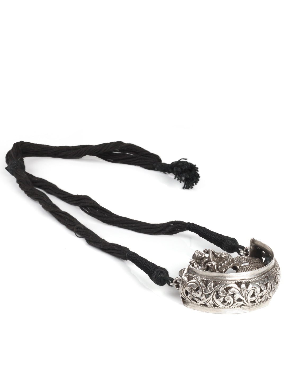 Handmade Saraswati Silver Necklace-Necklace-Sangeeta Boochra