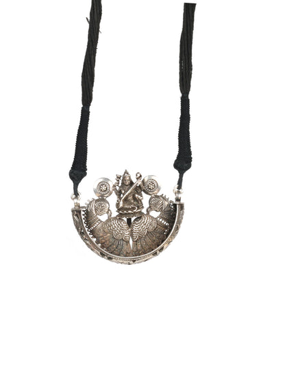 Handmade Saraswati Silver Necklace-Necklace-Sangeeta Boochra