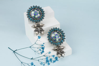 Vividh- Silver Rubina Charming Earrings