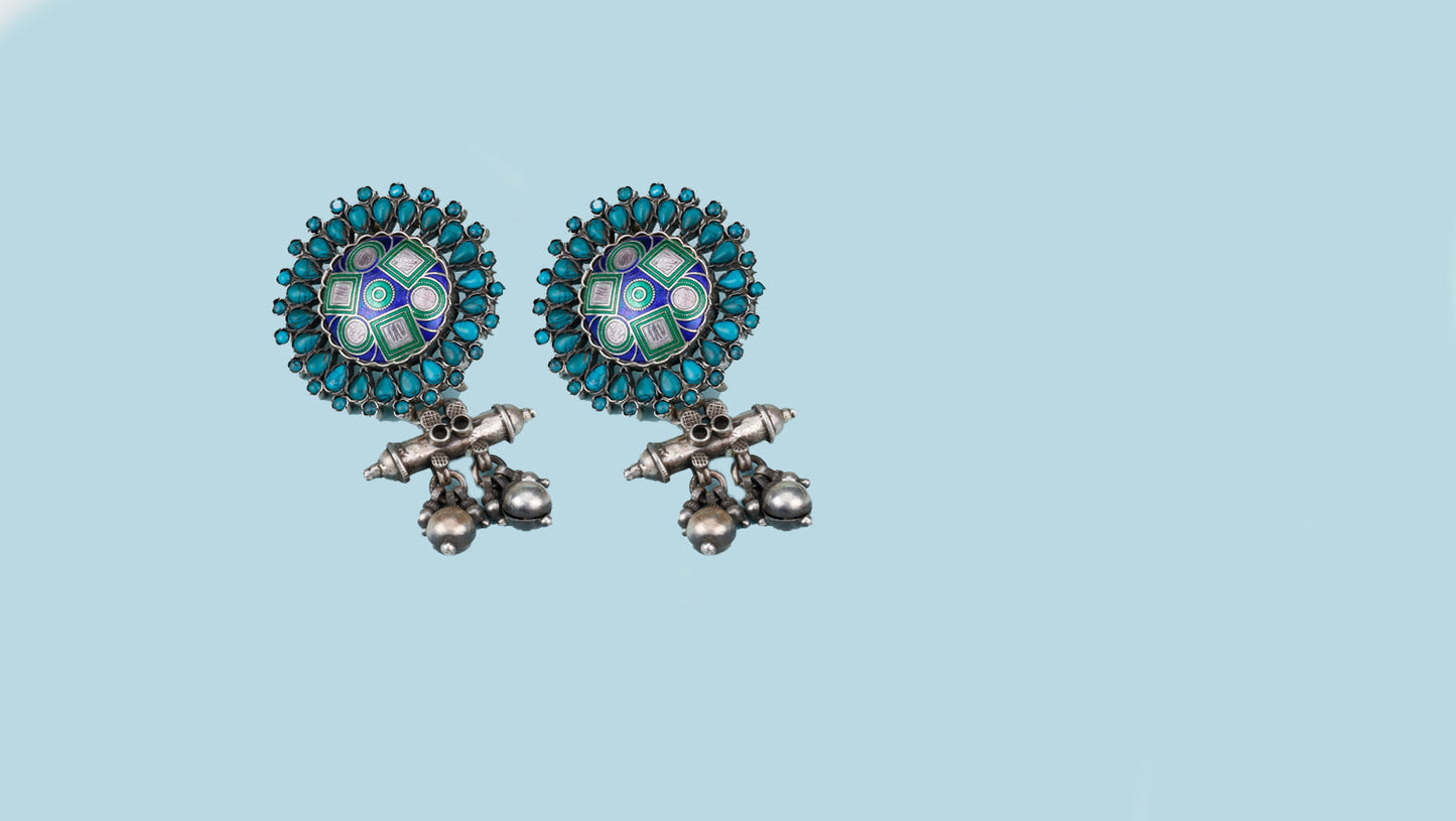 Vividh- Silver Rubina Charming Earrings