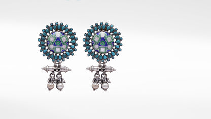 Vividh- Silver Rubina Charming Earrings