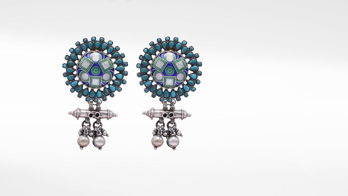Vividh- Silver Rubina Charming Earrings