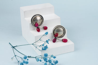 Vividh- Silver Kasool Round Earrings