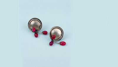 Vividh- Silver Kasool Round Earrings