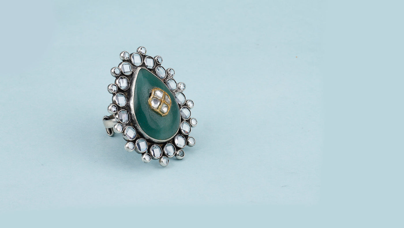 Vividh- Silver Shamsia Adorable Ring