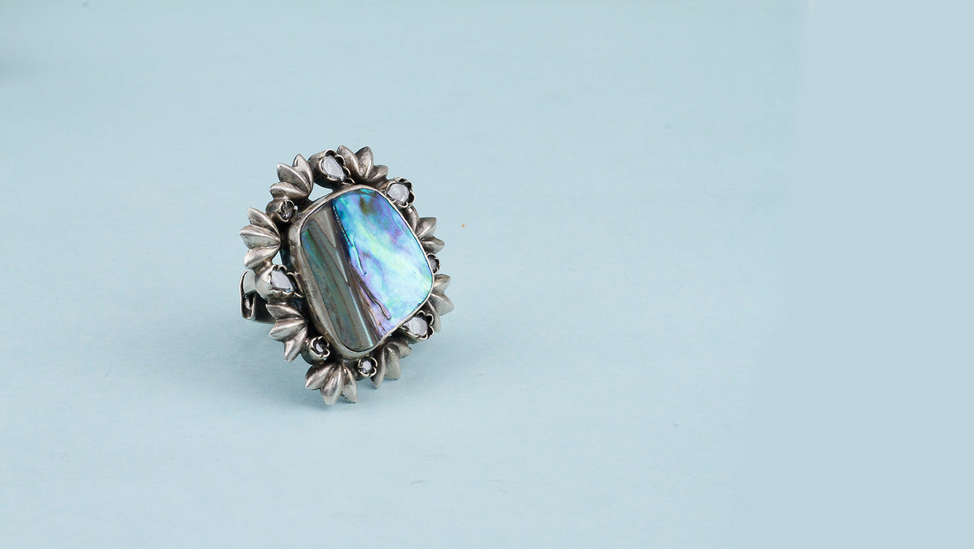Vividh- Silver Marina Adorable Ring