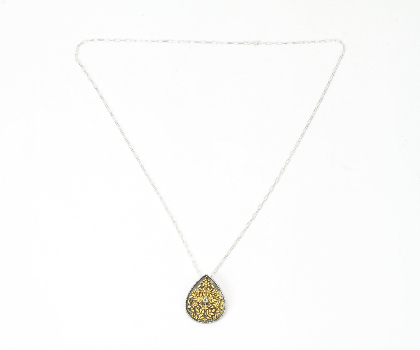 Anantaya - Silver Handcrafted Pendant with Chain-Pendant-Sangeeta Boochra