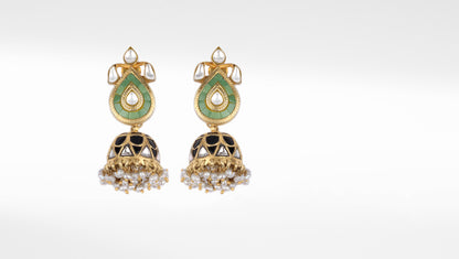 Sangeeta Boochra X Payal Singhal  Hasina Silver Earring with Kundan Work