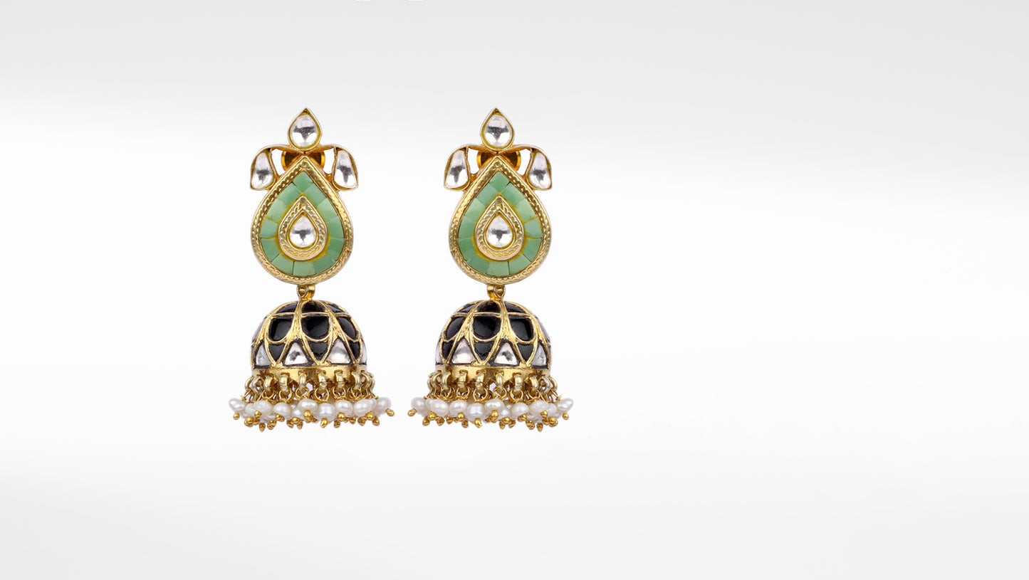 Sangeeta Boochra X Payal Singhal  Hasina Silver Earring with Kundan Work