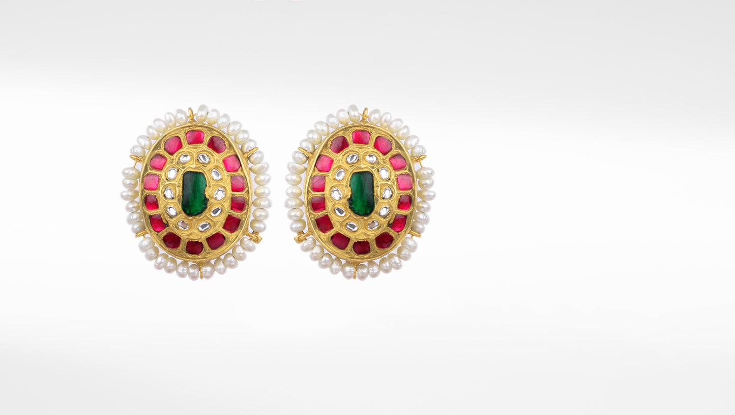 Sangeeta Boochra X Payal Singhal  Naaz Silver Earring with Pearls