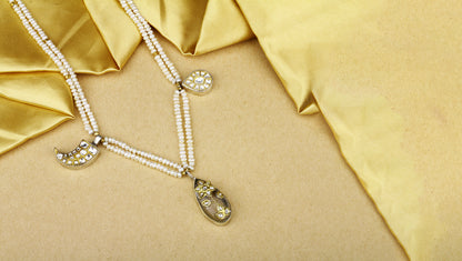 Sangeeta Boochra X Payal Singhal  Mia Silver Necklace with Pearl  Chain