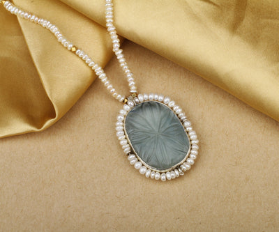 Sangeeta Boochra X Payal Singhal Noor Silver Necklace with Pearl Chain-Necklace-Sangeeta Boochra