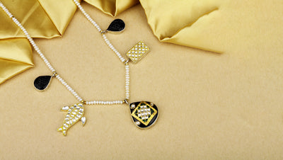 Sangeeta Boochra X Payal Singhal  Nasrin Silver Necklace with Pearl  Chain