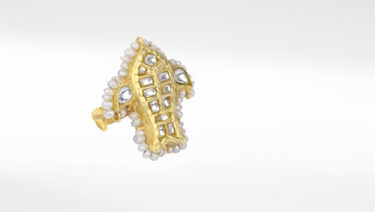 Sangeeta Boochra X Payal Singhal  Zaynab Silver Ring with Kundan Work