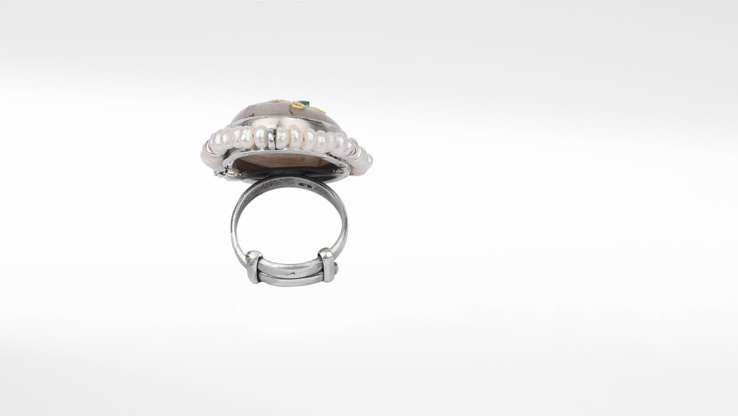 Sangeeta Boochra X Payal Singhal  Amara Silver Ring with Quartz Stone