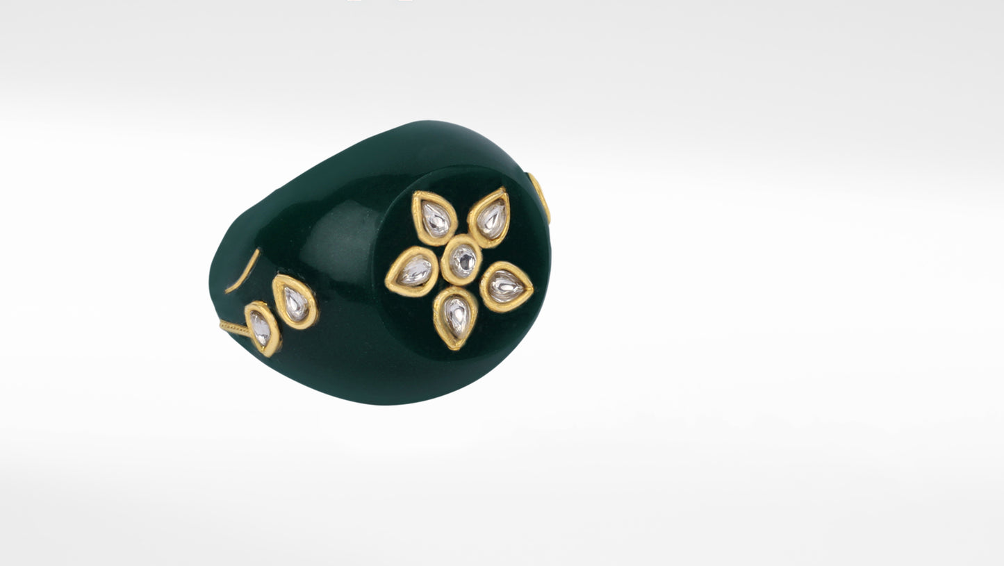 Sangeeta Boochra X Payal Singhal  Shama Green Onyx Stone Ring