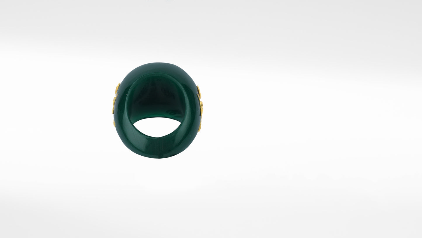 Sangeeta Boochra X Payal Singhal  Shama Green Onyx Stone Ring