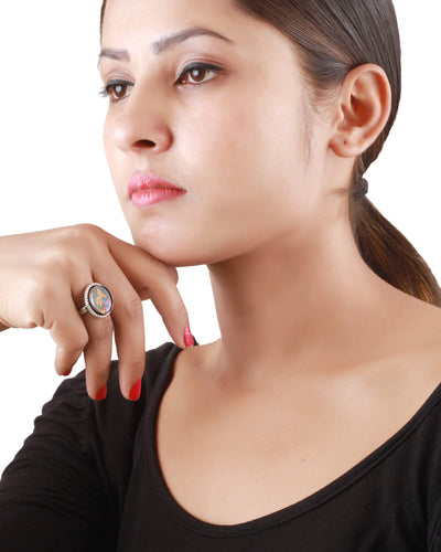 Sangeeta Boochra Tribal Silver Adjustable Ring-Ring-Sangeeta Boochra