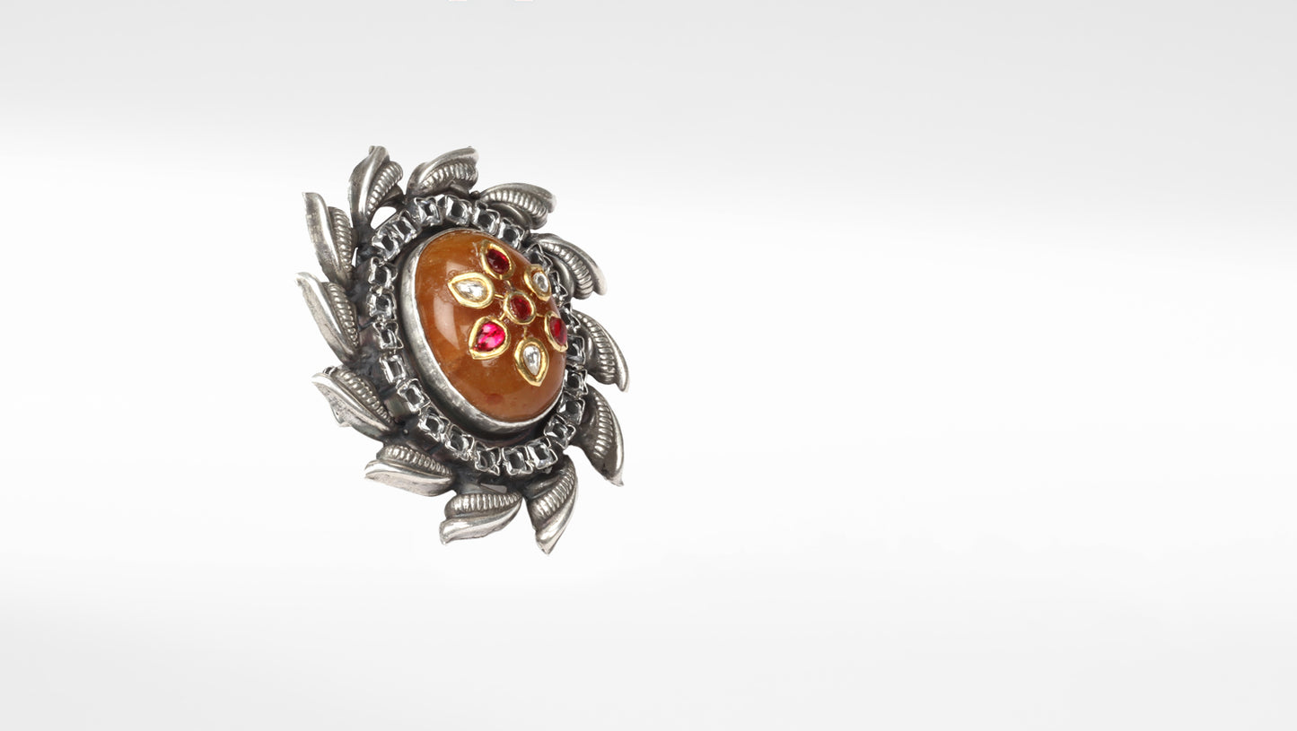 Sangeeta Boochra Silver Onyx Ring