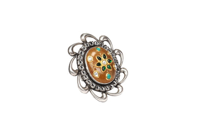 Sangeeta Boochra Silver Adjustable Onyx Ring-Ring-Sangeeta Boochra