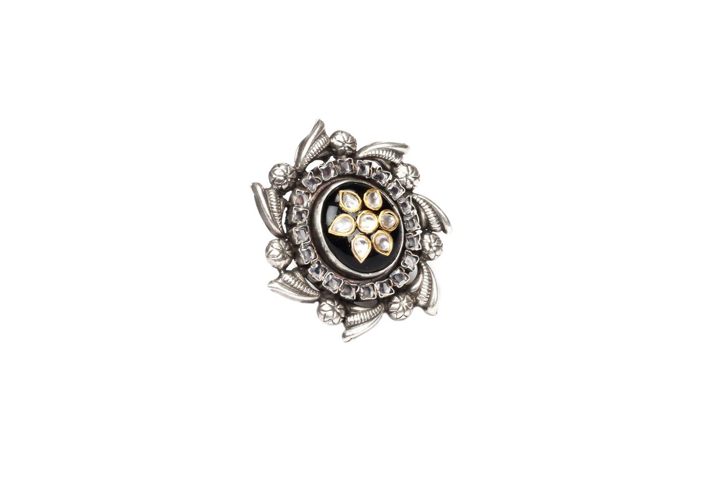 Sangeeta Boochra Silver Motifs Onyx Ring-Ring-Sangeeta Boochra