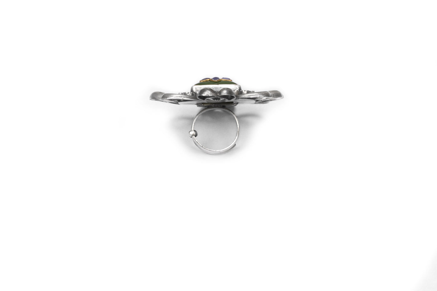 Sangeeta Boochra Silver Oxidised Motifs Ring-Ring-Sangeeta Boochra