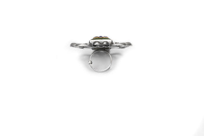 Sangeeta Boochra Silver Oxidised Motifs Ring-Ring-Sangeeta Boochra