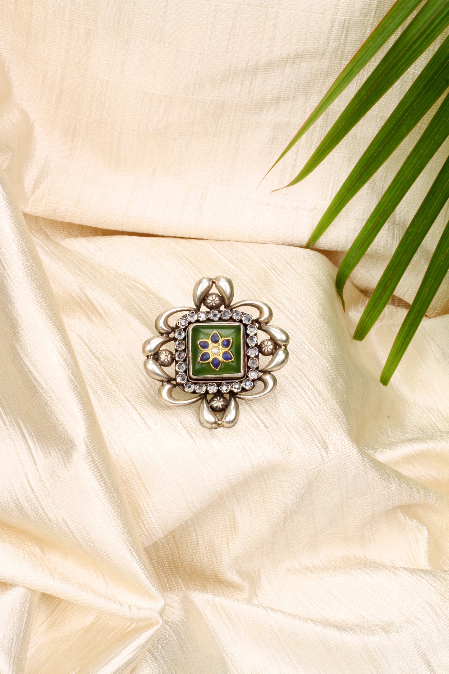 Sangeeta Boochra Silver Oxidised Motifs Ring-Ring-Sangeeta Boochra