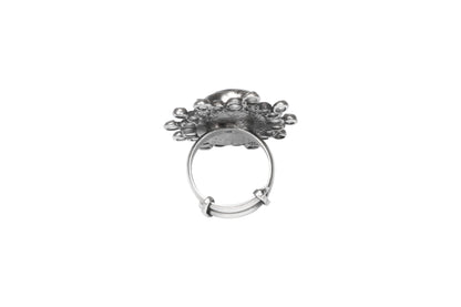 Sangeeta Boochra Silver Oxidised Adjustable Ring-Ring-Sangeeta Boochra