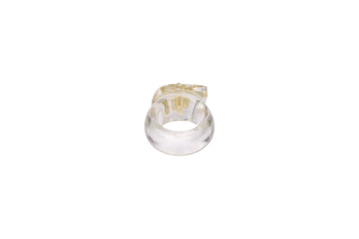 Sangeeta Boochra Gemstone Traditional Ring with Floral Gold Plated Inlay-Ring-Sangeeta Boochra