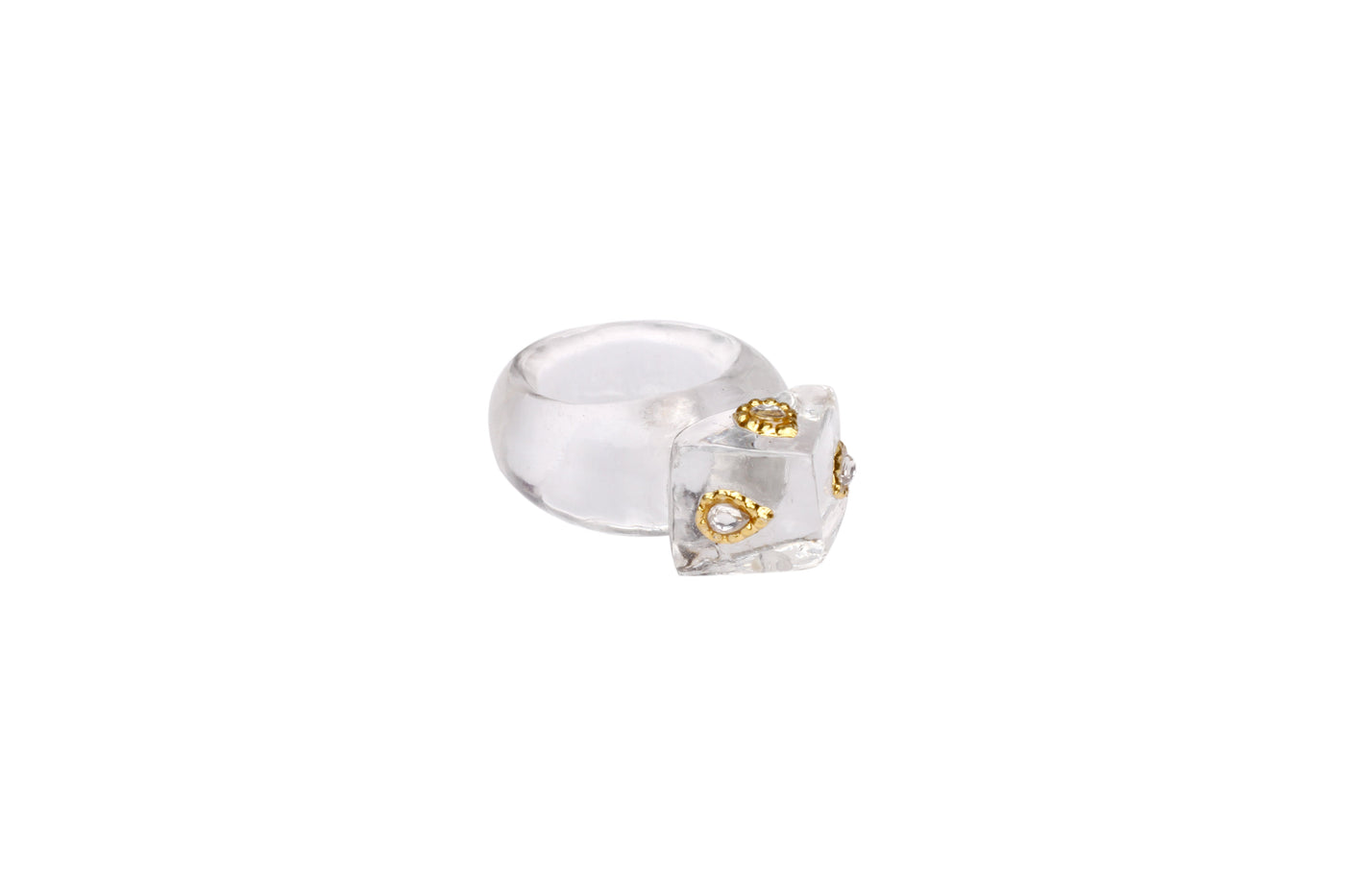 Sangeeta Boochra Gemstone Traditional Ring with Gold Plated Inlay-Ring-Sangeeta Boochra